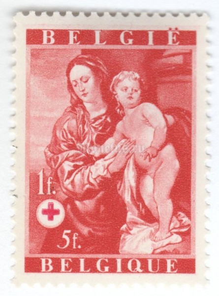 марка Бельгия 1+5 франка "Red Cross België" 1944 год