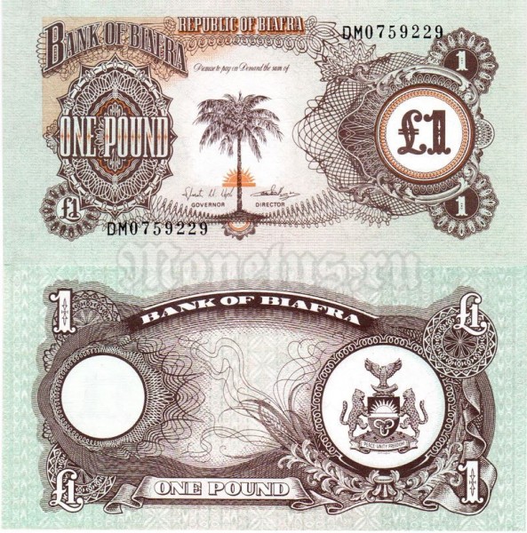 бона Биафра 1 фунт 1968 -1969 год