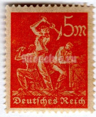 марка Немецкий Рейх 5 рейхсмарки "Miner" 1923 год