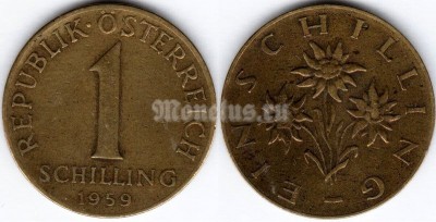 монета Австрия 1 шиллинг 1959 год