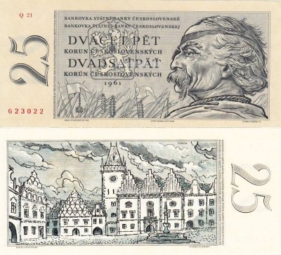 бона Чехословакия 25 крон 1958-1961 год