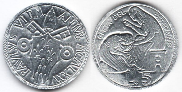 монета Ватикан 100 лир 1975 год - Лето Господне