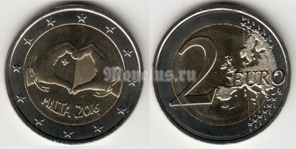 монета Мальта 2 евро 2016 год Любовь