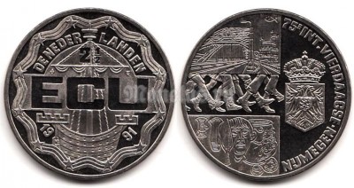 монета Нидерланды 2 1/2 экю 1991 год
