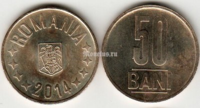 монета Румыния 50 бани 2014 год