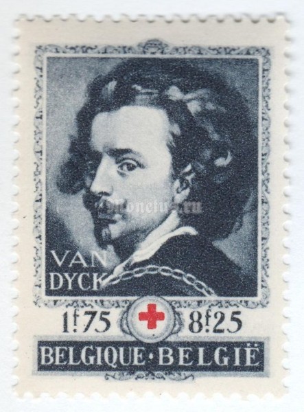 марка Бельгия 1,75+8,25 франка "Red Cross België" 1944 год