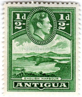 марка Антигуа 1/2 пенни "Zenaida Dove (Zenaida aurita)" 1938 год