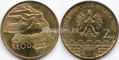 монета Польша 2 злотых 2007 год - Древние города Польши - Клодзко