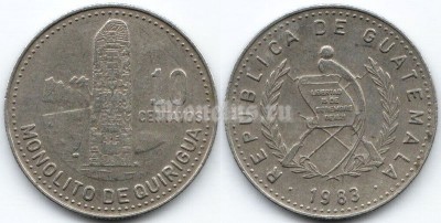 монета Гватемала 10 сентаво 1983 год