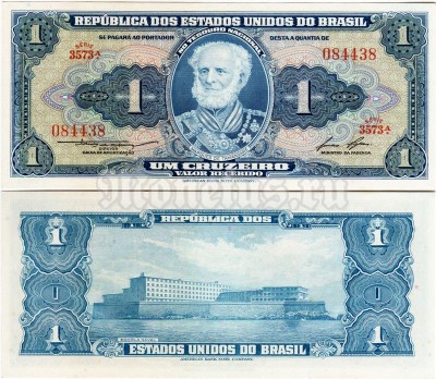 банкнота Бразилия 1 крузейро 1954-1958 год