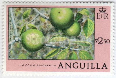 марка Ангилья 2,50 доллара "Surcharged: Manchineel (fruit)" 1978 год