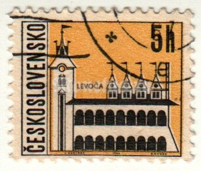 марка Чехословакия 5 геллер "Левоча" 1965 год