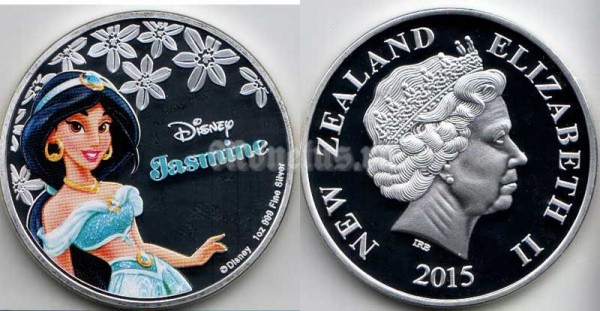 Монетовидный жетон Новая Зеландия 2015 год серия "Принцессы" - Жасмин