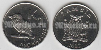 монета Замбия 1 квача 2012 год
