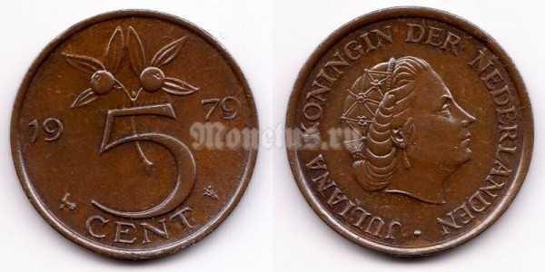 монета Нидерланды 5 центов 1979 год