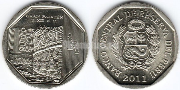 монета Перу 1 новый соль 2011 год Серия богатство и гордость Перу - Гран-Паджатен
