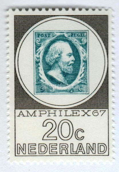 марка Нидерланды 20 центов "Stamp MiNo. NL1" 1967 год