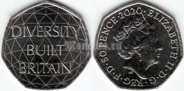 монета Великобритания 50 пенсов 2020 год - Британское многообразие