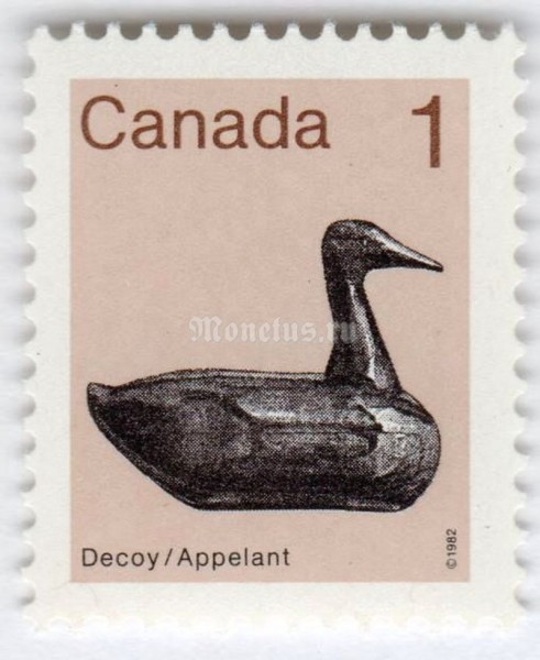 марка Канада 1 цент "Decoy - Appelant" 1982 год