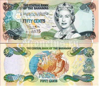 бона Багамы 1/2 доллара 2001 год