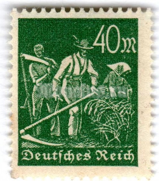 марка Немецкий Рейх 40 рейхсмарок "Reaper" 1923 год