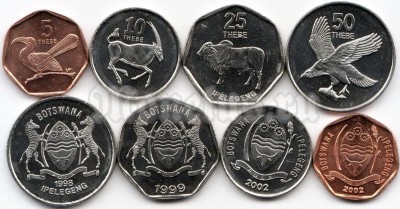 Ботсвана набор из 4-х монет 1998 - 2002 год