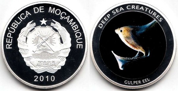 Мозамбик монетовидный жетон 2010 год - Гулящий угорь