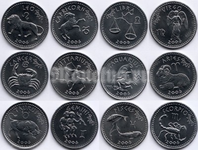 Сомалиленд набор из 12 монет знаки зодиака 2006 год