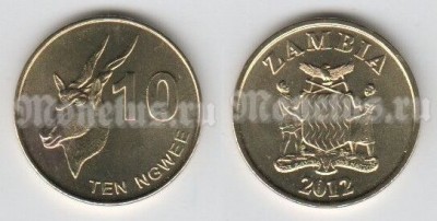 монета Замбия 10 нгвее 2012 год
