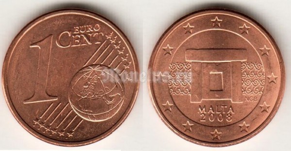 монета Мальта 1 евро цент 2008 год