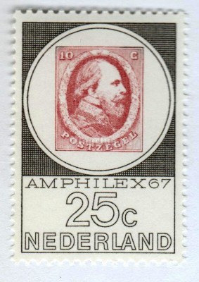 марка Нидерланды 25 центов "Stamp MiNo. NL5" 1967 год
