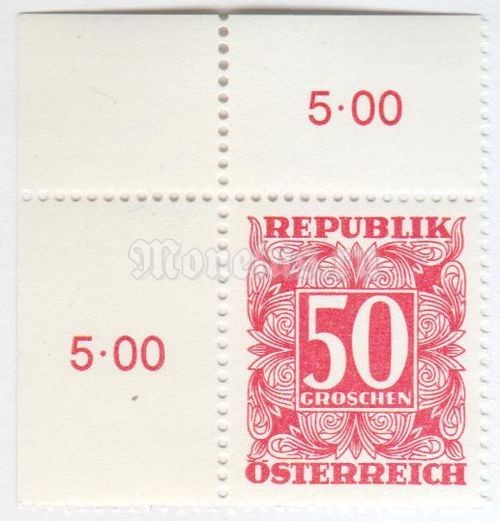 марка Австрия 50 грош "Digit in square frame" 1949 год