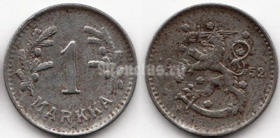 монета Финляндия 1 марка 1952 год