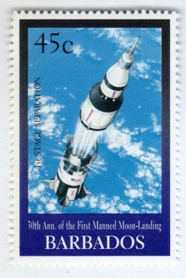марка Барбадос 45 центов "First stage separation" 1999 год