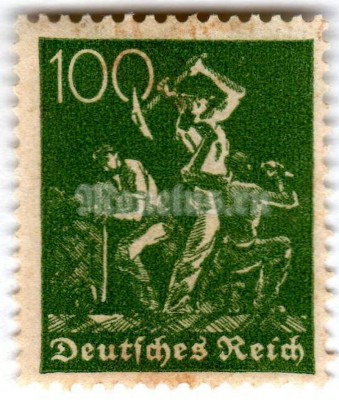 марка Немецкий Рейх 100 рейхспфенинг "Miner" 1922 год