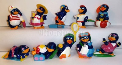 Киндер Сюрприз, Kinder, полная серия Пингвины летние 1994 год, Pingui Beach