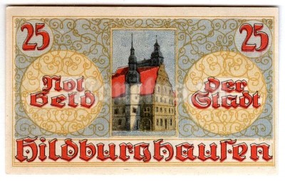 Нотгельд Германия 25 пфеннигов 1921 год Hildburghausen Гильдбурггаузен