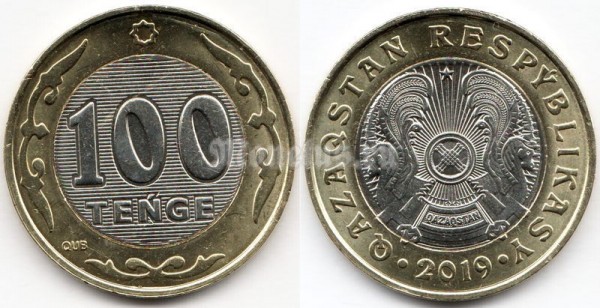 монета Казахстан 100 тенге 2019 год
