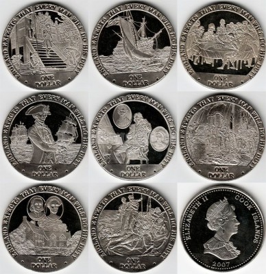 Острова Кука набор из 8-ти монет 2007 год Елизавета II
