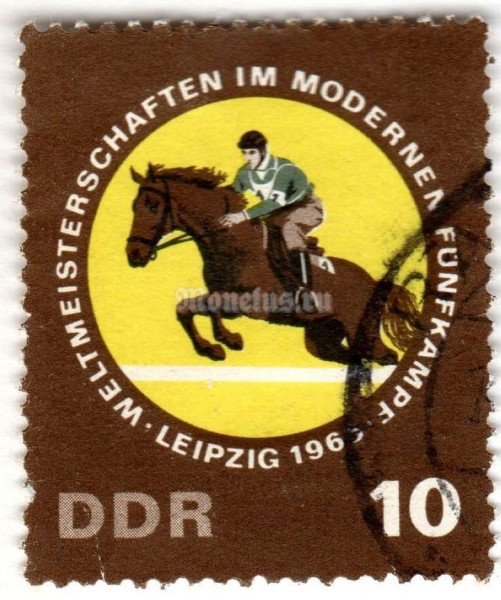 марка ГДР 10 пфенниг "Ride" 1965 год Гашение