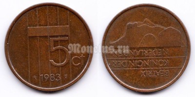 монета Нидерланды 5 центов 1983 год