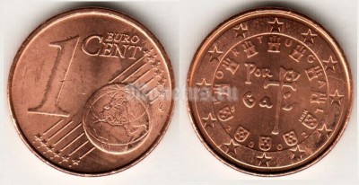 монета Португалия 1 евро цент 2002 год