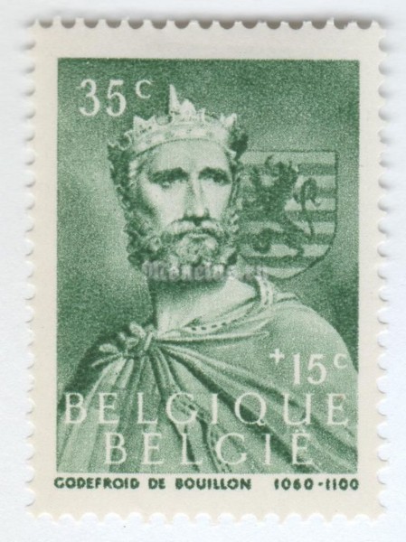 марка Бельгия 35+15 сентим "Famous men" 1944 год