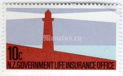 марка Новая Зеландия 10 центов "Purple and Red LighthousePurple and Red Lighthouse" 1981 год