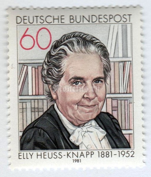 марка ФРГ 50 пфенниг "Elly Heuss-Knapp (1881-1952)" 1981 год