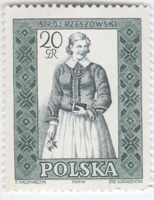 марка Польша 20 грош "Rzeszow" 1959 год