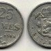монета Люксембург 25 сантимов 1954 год