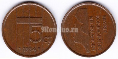 монета Нидерланды 5 центов 1984 год