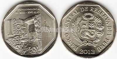 монета Перу 1 новый соль 2013 год Серия богатство и гордость Перу - Тунанмарка