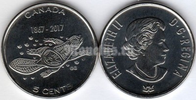 монета Канада 5 центов 2017 год 150 лет Конфедерации Канады - Живые традиции